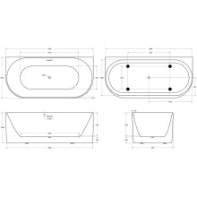 Акриловая ванна BelBagno 170x80 BB412-1700-800 без гидромассажа