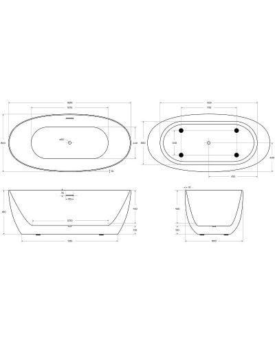 Акриловая ванна BelBagno 170x80 BB414-1700-800 без гидромассажа