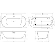 Акриловая ванна BelBagno 170x80 BB415-1700-800 без гидромассажа