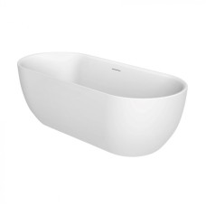 Отдельностоящая овальная акриловая ванна со сливом-переливом цвета хром BelBagno BB417-1900-800