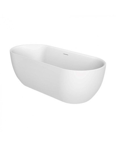 Отдельностоящая овальная акриловая ванна со сливом-переливом цвета хром BelBagno BB417-1900-800