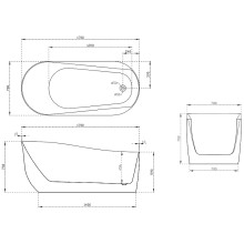 Акриловая ванна Abber 170х78 AB9491-1.7 без гидромассажа