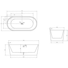 Акриловая ванна Abber 170х80 AB9209MW без гидромассажа