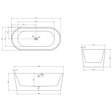 Акриловая ванна Abber 170х80 AB9209MW без гидромассажа