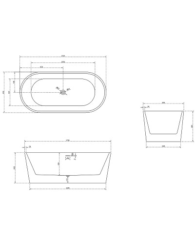 Акриловая ванна Abber 170х80 AB9209MW без гидромассажа