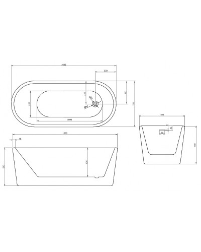 Акриловая ванна Abber 160х70 AB9272-1.6 без гидромассажа