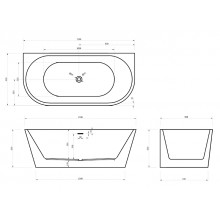 Акриловая ванна Abber 170х80 AB9216-1.7MW без гидромассажа