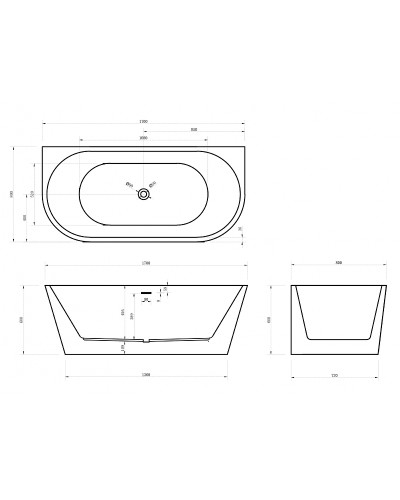 Акриловая ванна Abber 170х80 AB9216-1.7MW без гидромассажа