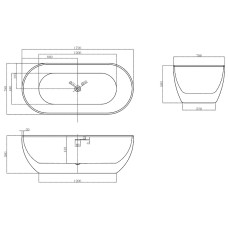 Акриловая ванна Abber 172х79 AB9241MW без гидромассажа