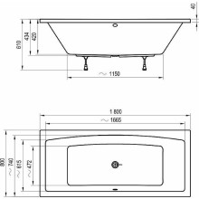 Акриловая ванна Ravak Formy 02 180x80 C891000000 Без гидромассажа