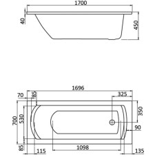 Акриловая ванна 170х70 см Santek Монако 1.WH11.1.979
