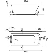 Акриловая ванна 160х75 см Santek Монако XL 1.WH11.1.978