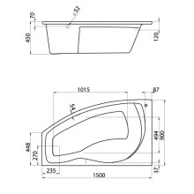 Акриловая ванна 150х90 см L Santek Майорка 1.WH11.1.984