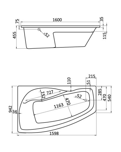 Акриловая ванна 160х95 см L Santek Майорка XL 1.WH11.1.991