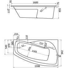 Акриловая ванна 160х95 см R Santek Майорка XL 1.WH11.1.990