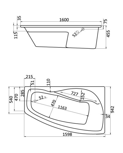 Акриловая ванна 160х95 см R Santek Майорка XL 1.WH11.1.990