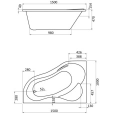 Акриловая ванна 150х100 см L Santek Ибица 1.WH11.2.034