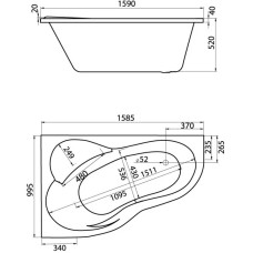 Акриловая ванна 160х100 см L Santek Ибица XL 1.WH11.2.036