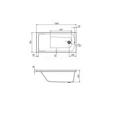 Акриловая ванна 150х75 см Santek Фиджи 1.WH50.1.598