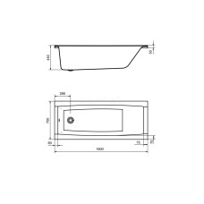 Акриловая ванна 160х70 см Santek Санторини 1.WH30.2.494