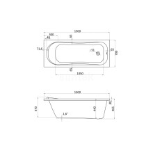 Акриловая ванна 150х70 см Santek Тенерифе 1.WH30.2.213