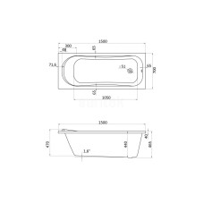 Акриловая ванна 150х70 см Santek Тенерифе 1.WH30.2.213