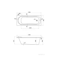 Акриловая ванна 170х70 см Santek Тенерифе 1.WH30.2.207