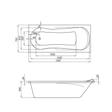 Акриловая ванна 159,7х75,2 см Santek Каледония 1.WH30.2.388