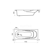 Акриловая ванна 170х70 см Santek Касабланка М 1.WH50.1.531