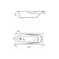 Акриловая ванна 170х70 см Santek Касабланка М 1.WH50.1.531