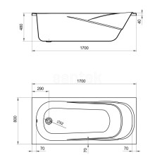 Акриловая ванна 170х80 см Santek Касабланка XL 1.WH30.2.441