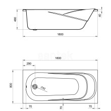 Акриловая ванна 180х80 см Santek Касабланка XL 1.WH30.2.482