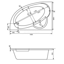 Акриловая ванна 150х100 см L Santek Шри-Ланка 1.WH30.2.394