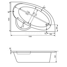 Акриловая ванна 150х100 см R Santek Шри-Ланка 1.WH30.2.395