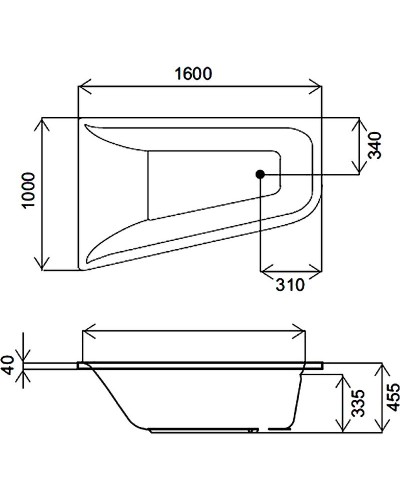 Акриловая ванна AM.PM Spirit 160x100 L W72A-160L100W-A2 без гидромассажа