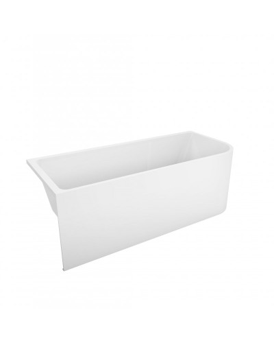 Пристенная, прямоугольная акриловая ванна в комплекте со сливом-переливом BelBagno BB712-1700-730-L левосторонняя