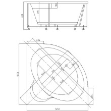 Акриловая ванна Aquatek Eco-friendly Ума 145х145 UMA145-0000001 без панелей, каркаса и слив-перелива