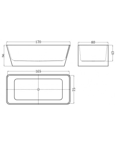 Акриловая ванна 170х80 см Esbano Vienna
