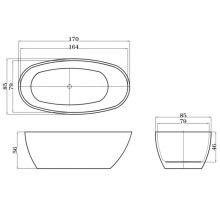 Акриловая ванна 170х85 см Esbano Sophia Black