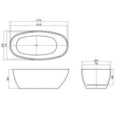 Акриловая ванна 170х85 см Esbano Sophia Black