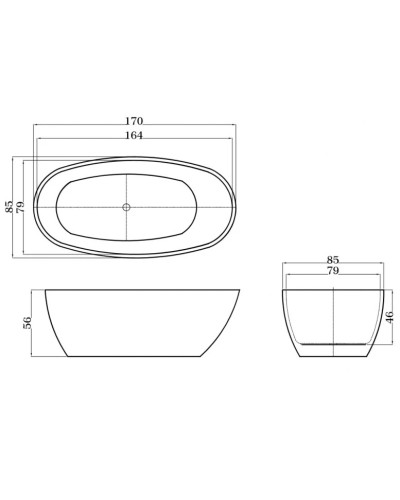 Акриловая ванна 170х85 см Esbano Sophia