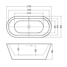 Акриловая ванна 170х80 см Esbano Berlin