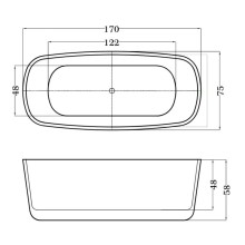 Акриловая ванна 170х80 см Esbano Oslo