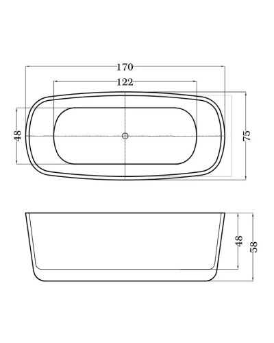 Акриловая ванна 170х80 см Esbano Oslo