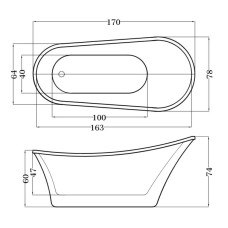Акриловая ванна 170х78 см Esbano Prague