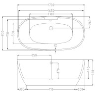 Акриловая ванна 170х80 см Esbano Rome-SM