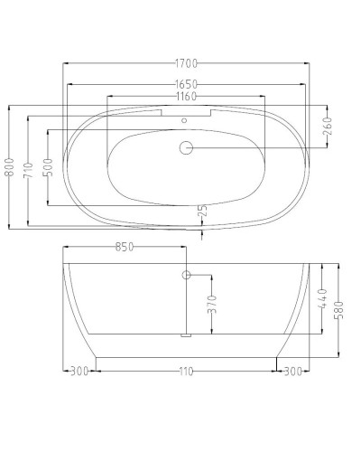 Акриловая ванна 170х80 см Esbano Rome-SM