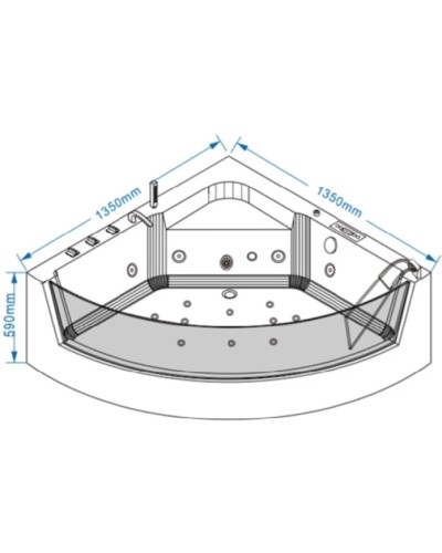 Акриловая гидромассажная ванна 135х135 см Grossman GR-13513