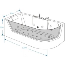 Акриловая гидромассажная ванна 170х80 см Grossman GR-17000L