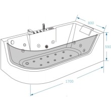 Акриловая гидромассажная ванна 170х80 см Grossman GR-17000R